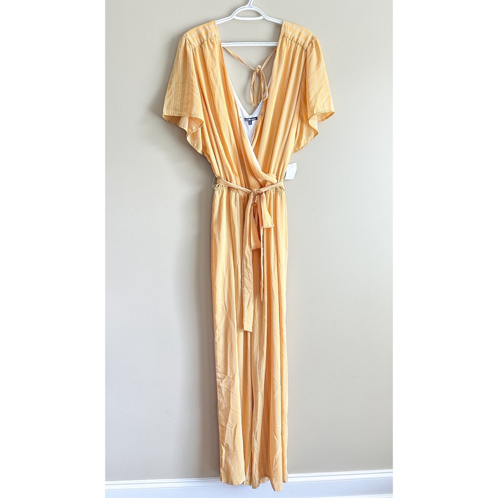 Charlotte Ruse Plus Size Yellow Patterned Jumpsuit - Picture 4 of 5